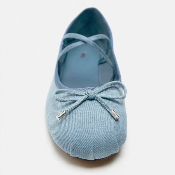 Zara Denim Buckle Ballet Flats main image 1